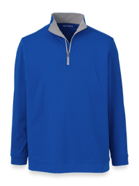 Performance Blend Quarter Zip Mock Neck - Cobalt