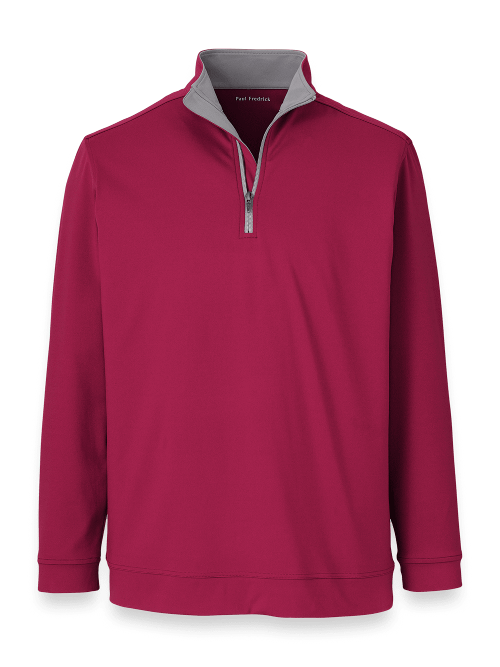 Product Image of Performance Blend Quarter Zip Mock Neck-Burgundy