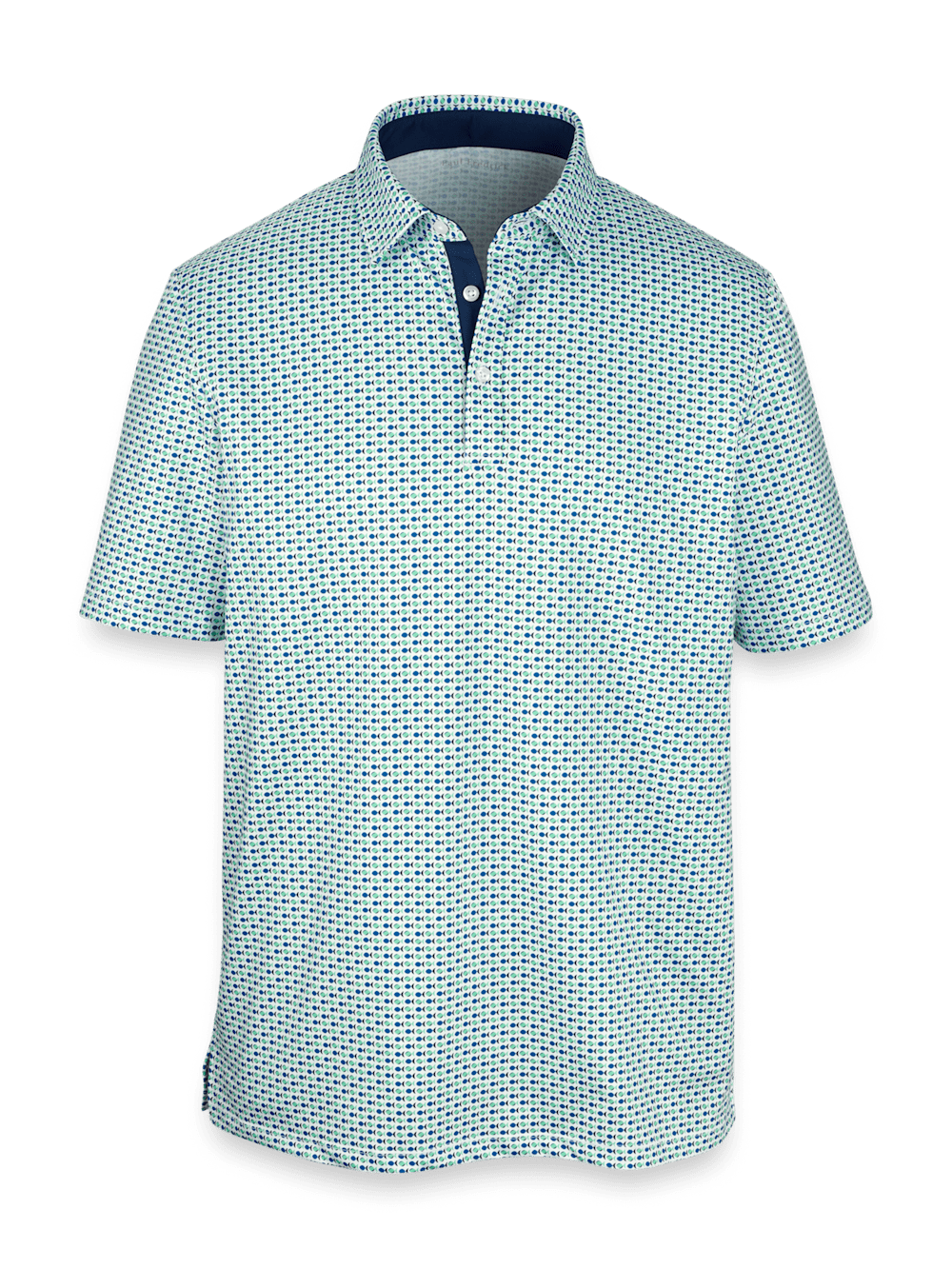 Product Image of Performance Blend Three Button Polo-Navy/Green