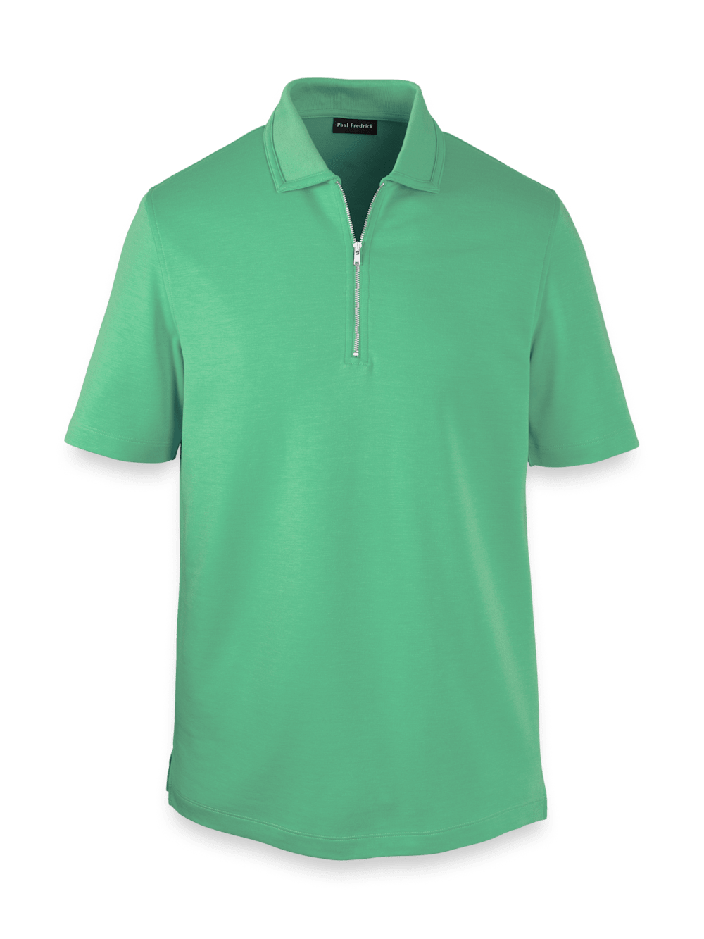 Product Image of Lyocell Blend Quarter Zip Polo-Green
