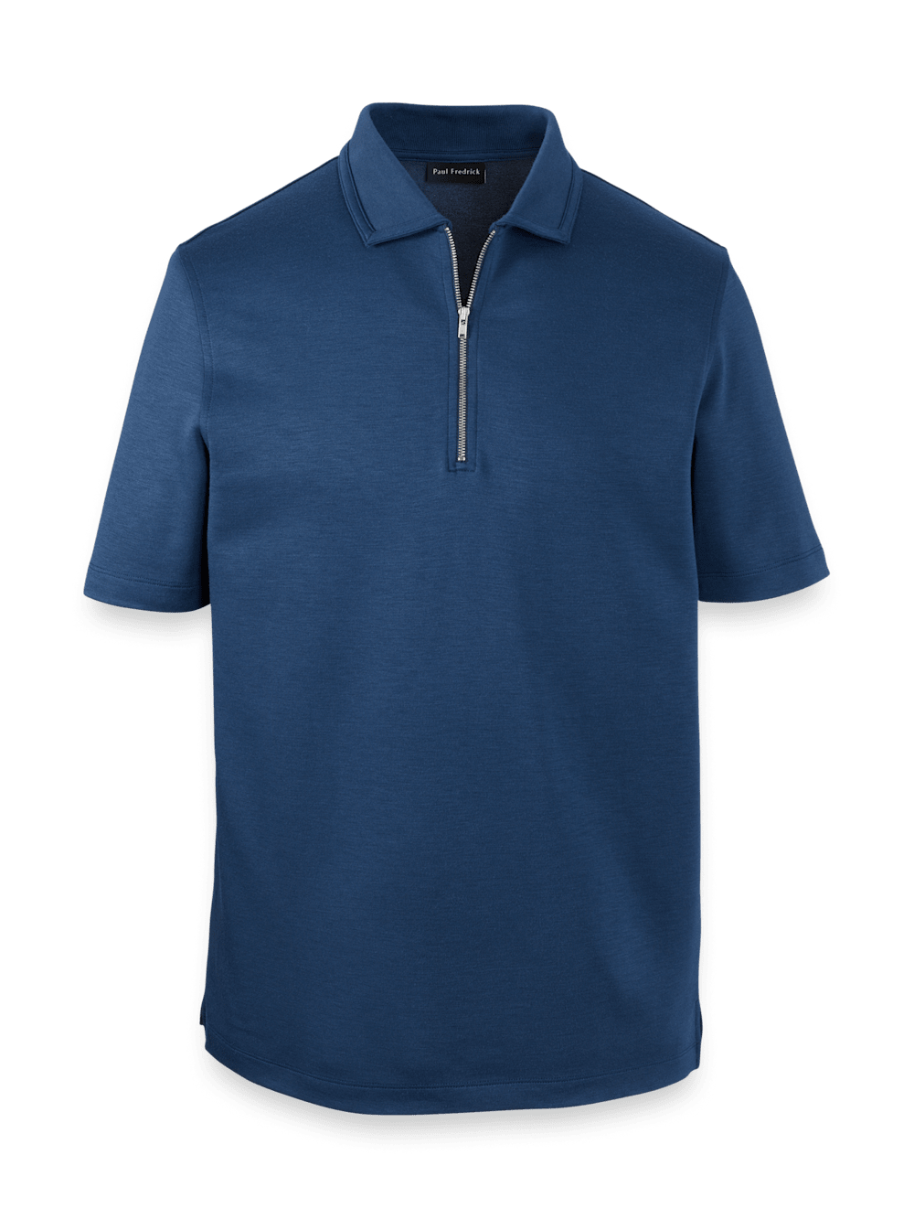 Product Image of Lyocell Blend Quarter Zip Polo-Navy