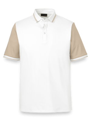 Cotton Three Button Polo - White