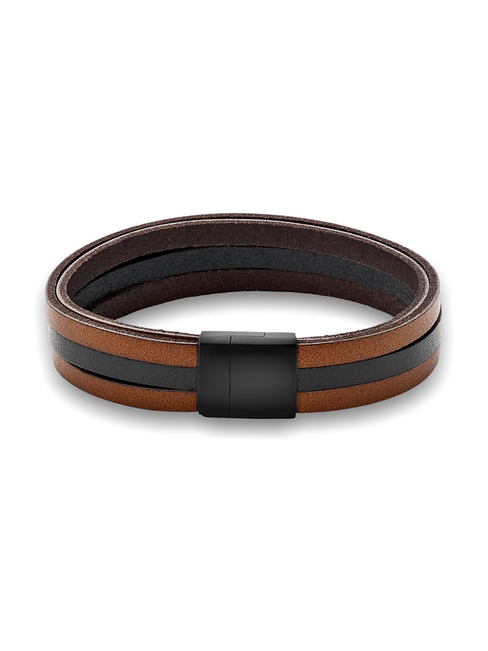 Product Image of Leather Bracelet-Brown/Black