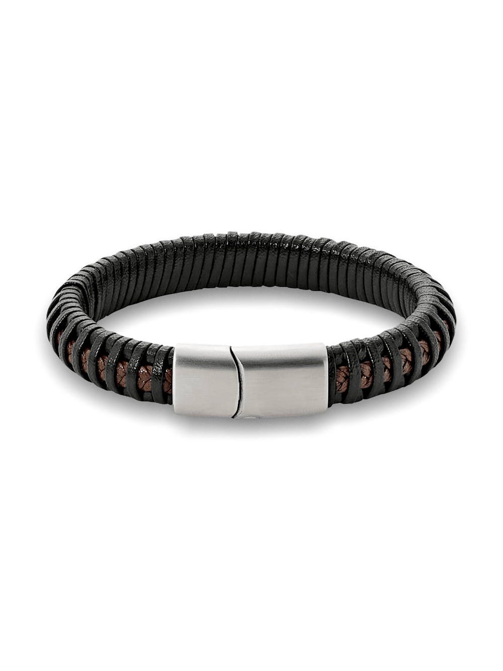 Product Image of Leather Bracelet-Black/Brown