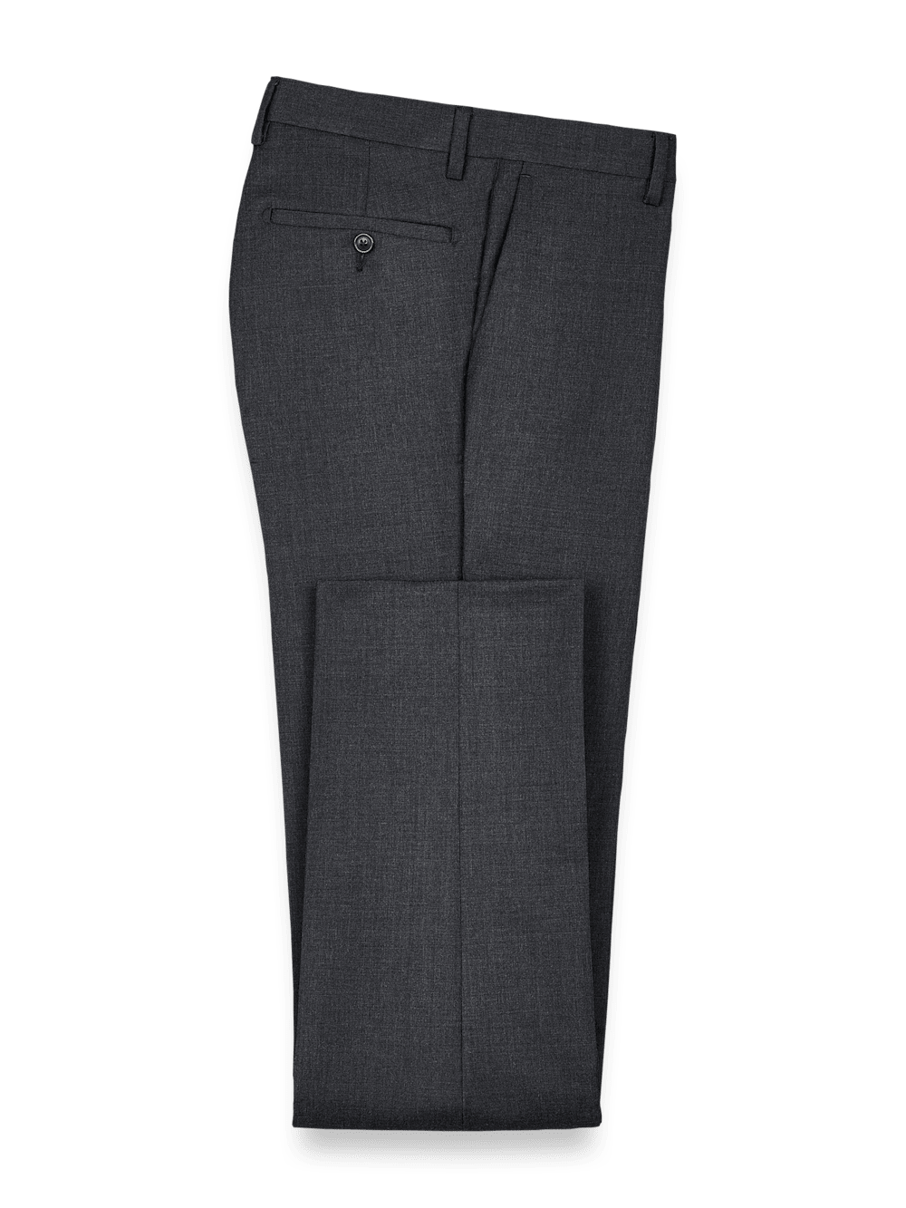 Product Image of Wool Gabardine Pants-Charcoal#model_flat front