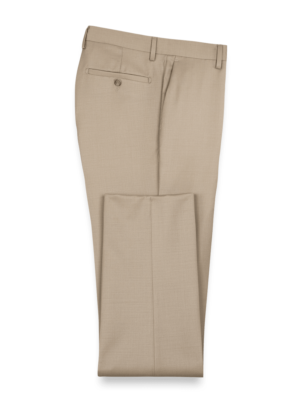 Product Image of Wool Gabardine Pants-Tan#model_flat front