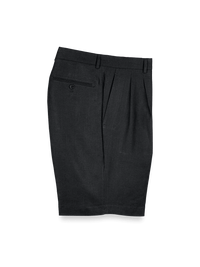 Linen Pleated Shorts - Black