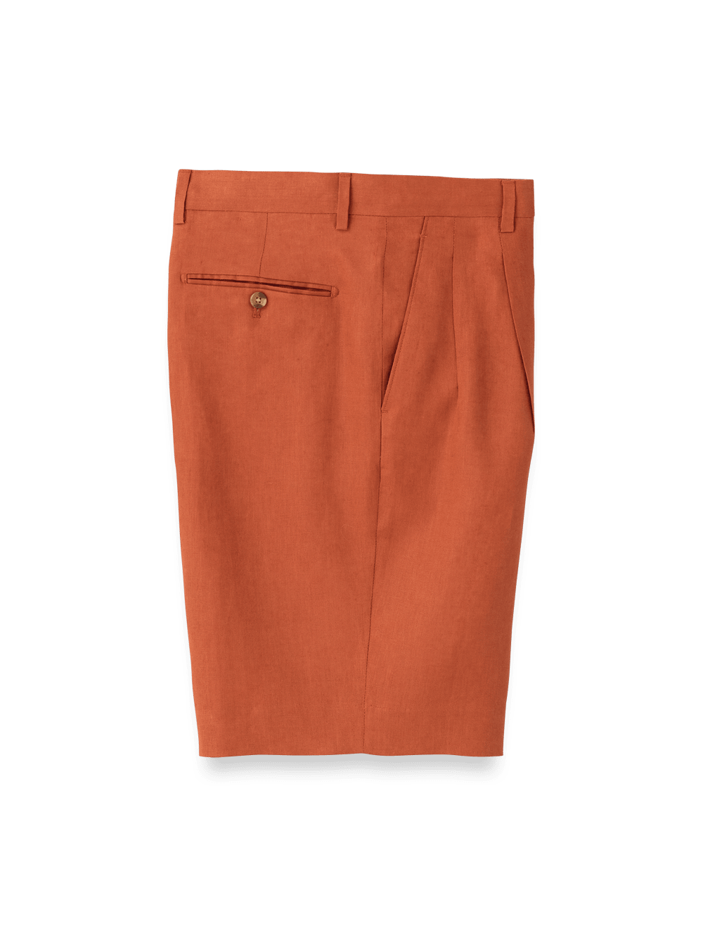 Product Image of Linen Pleated Shorts-Terracotta#model_pleated front