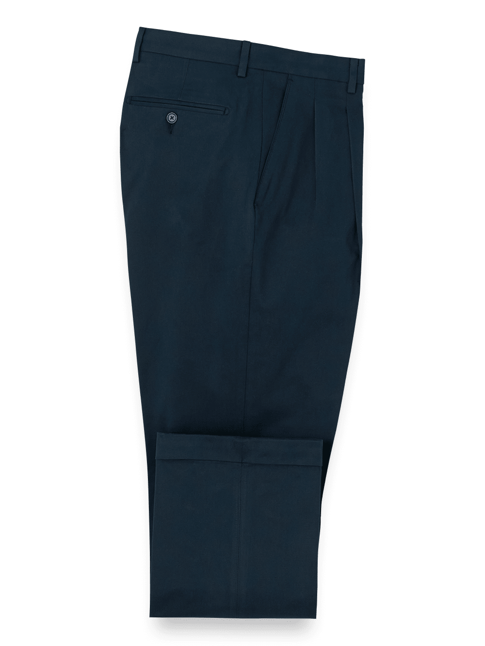 Product Image of Cotton Stretch Twill Pants-Ink#model_pleated front
