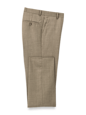 Wool Sharkskin Pants - Light Brown