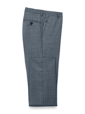 Wool Sharkskin Pants - Blue