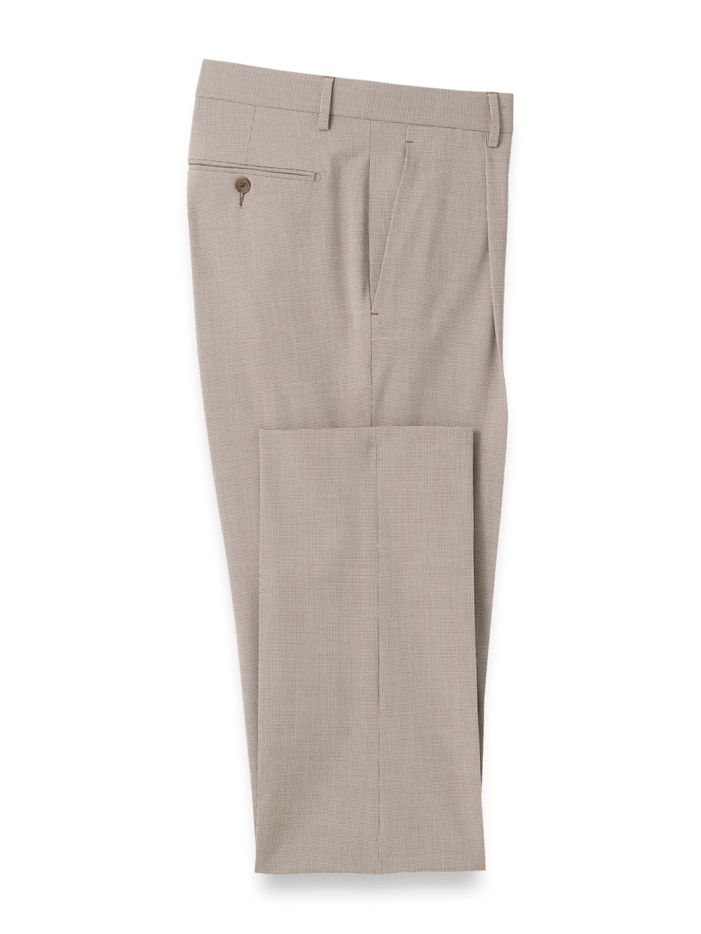 Product Image of Microfiber Check Single Pleat Pants-Brown/White