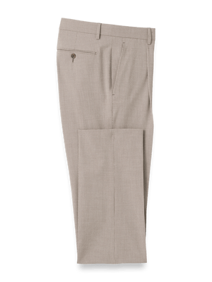 Microfiber Check Single Pleat Pants - Brown/white
