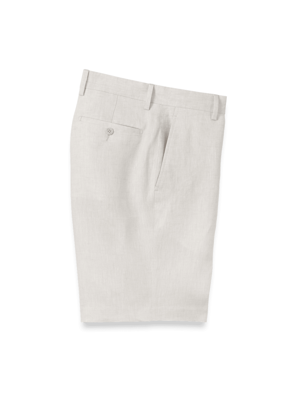 Product Image of Linen Chambray Twill Flat Front Shorts-Ivory