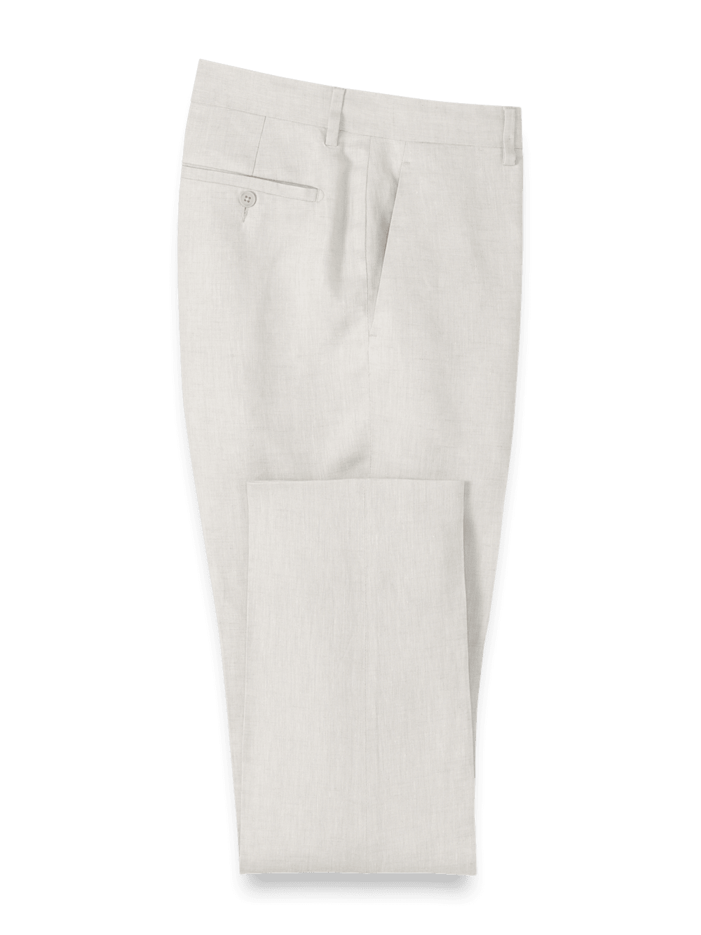 Product Image of Linen Chambray Twill Pants-Ivory#model_flat front