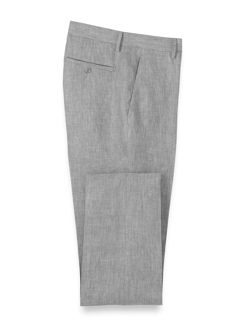 Product Image of Linen Chambray Twill Pants-Grey#model_flat front