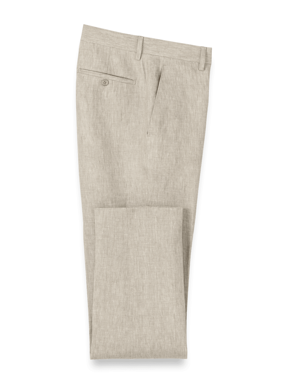 Product Image of Linen Chambray Twill Pants-Khaki#model_flat front