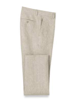 Linen Chambray Twill Pants - Khaki