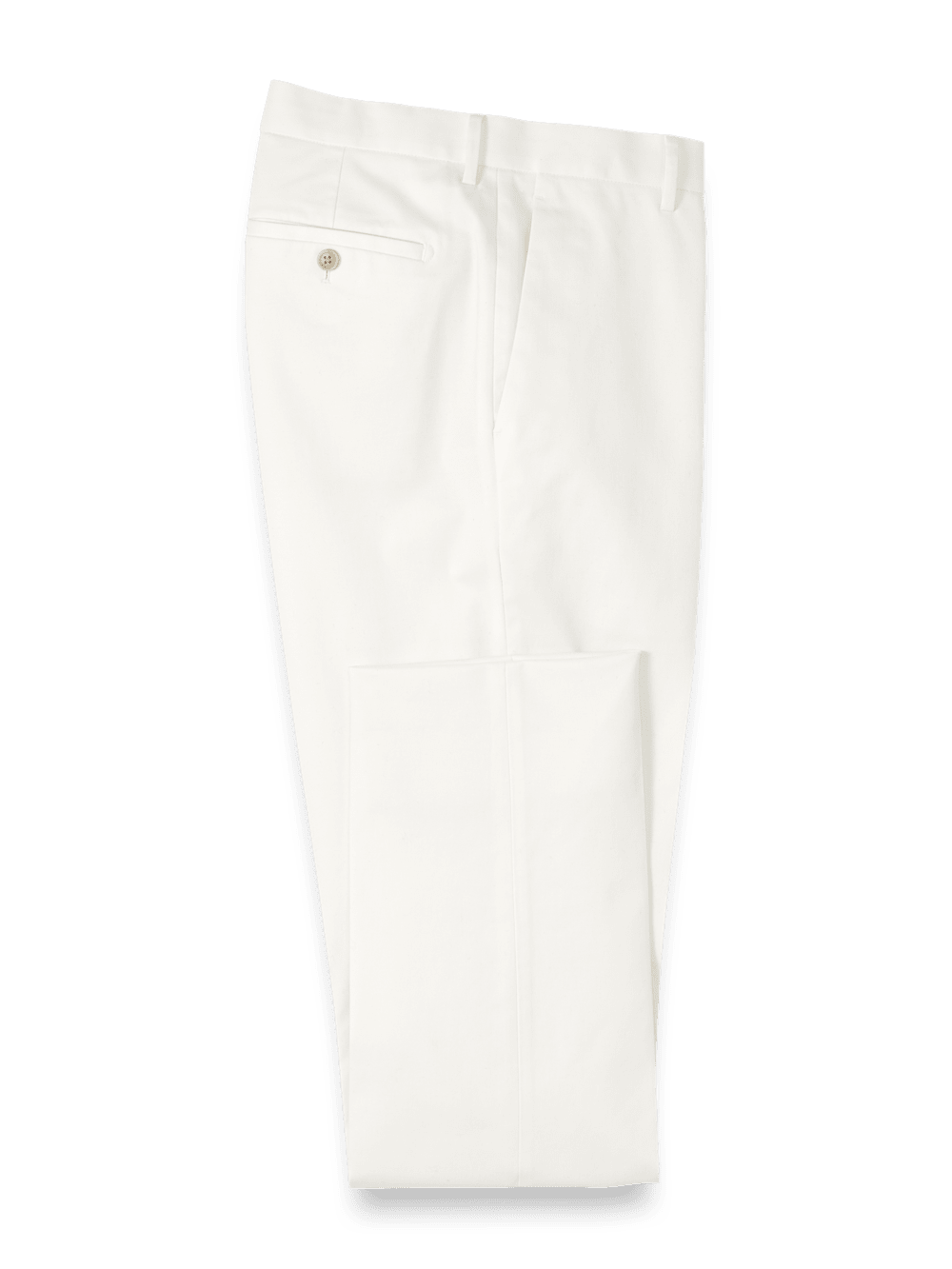 Product Image of Non-iron Cotton Stretch Twill Pants-Ivory#model_flat front