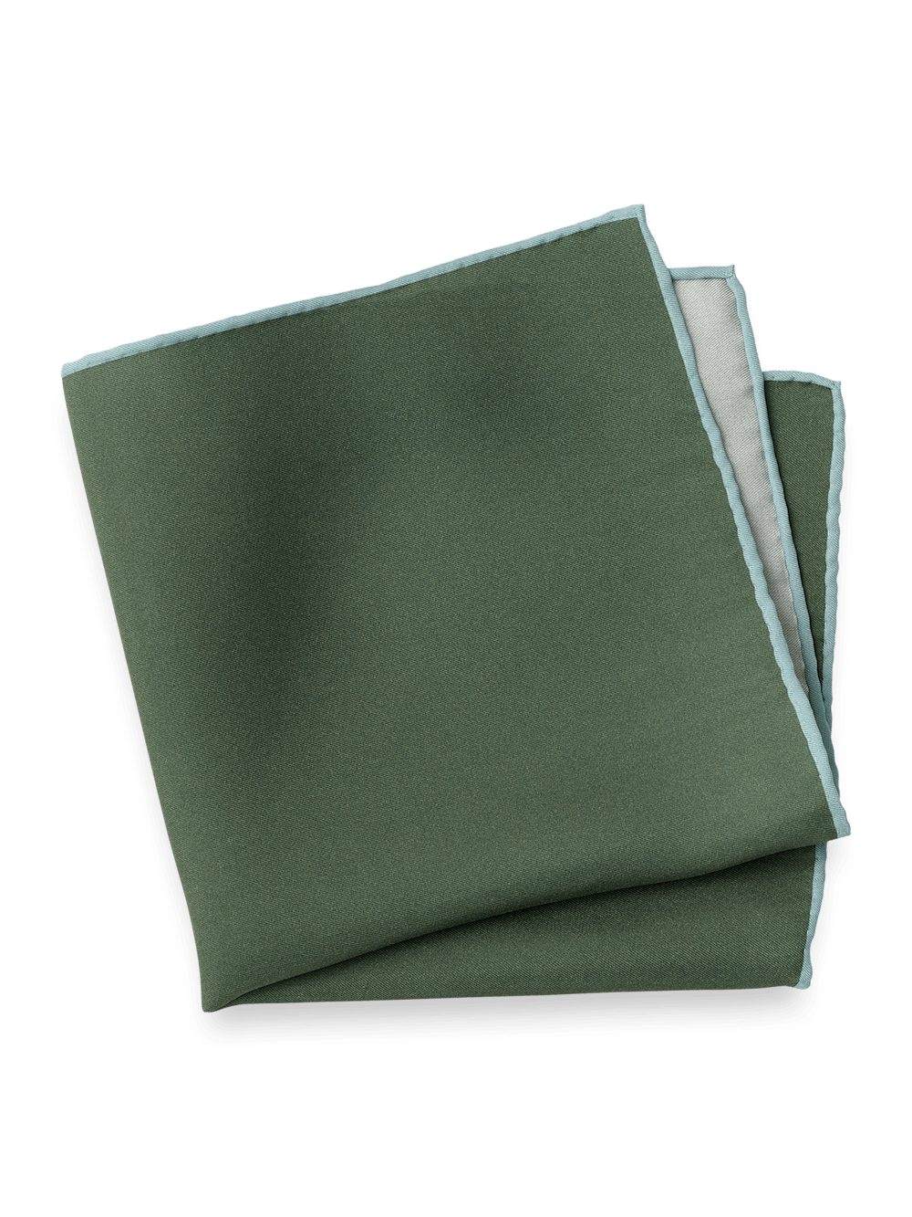 Product Image of Solid Silk Pocket Square-Green