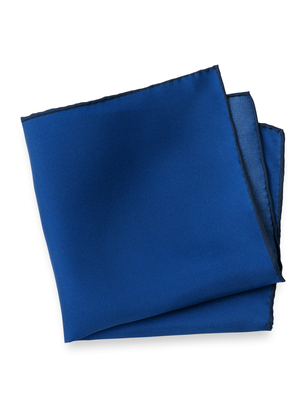Product Image of Solid Silk Pocket Square-Blue