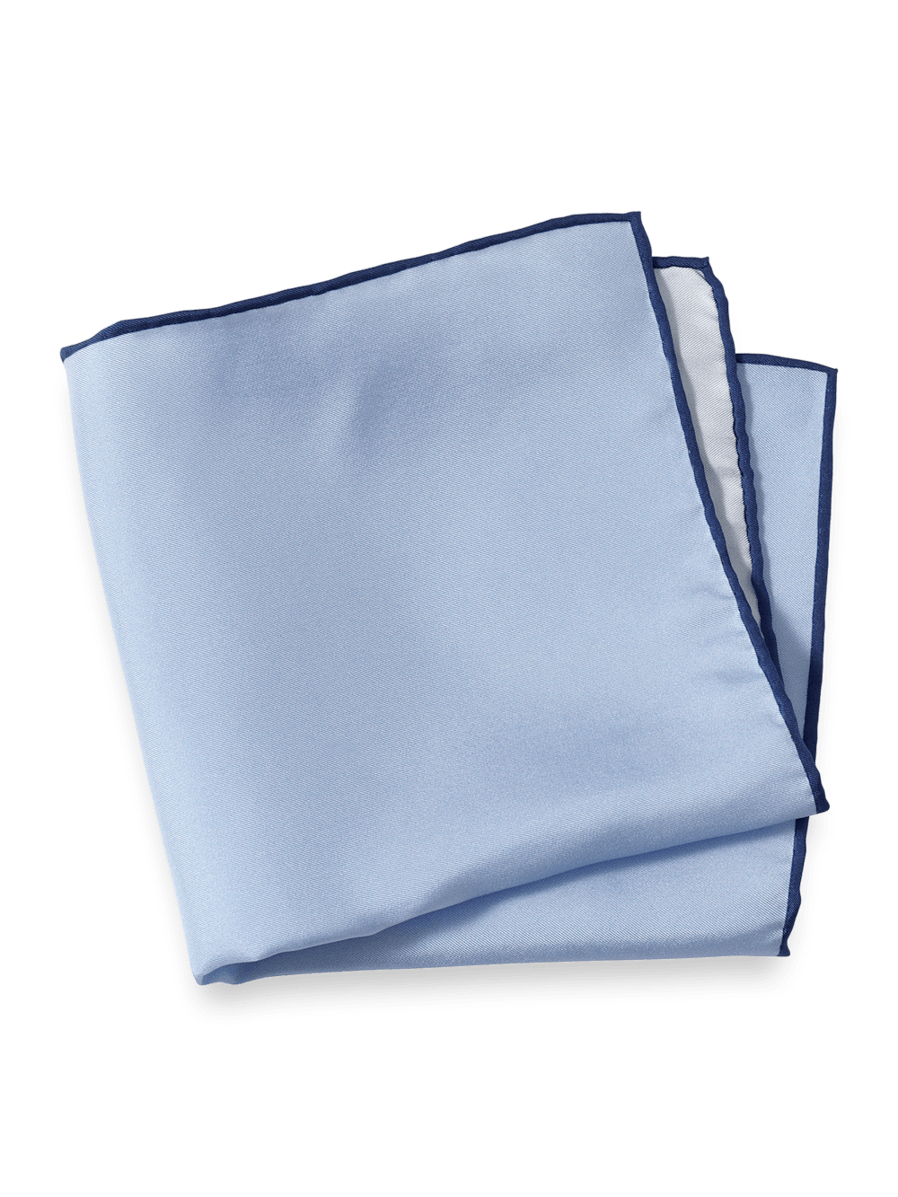 Product Image of Solid Silk Pocket Square-Light Blue