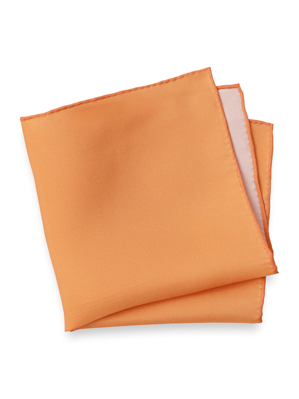 Product Image of Solid Silk Pocket Square-Melon