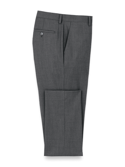 Wool Stretch Bengaline Suit Pants - Grey