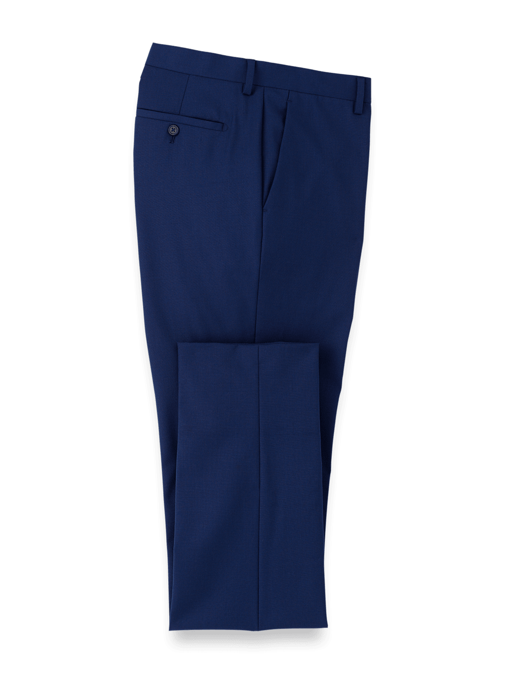 Product Image of Wool Stretch Bengaline Suit Pants-Blue#model_flat front