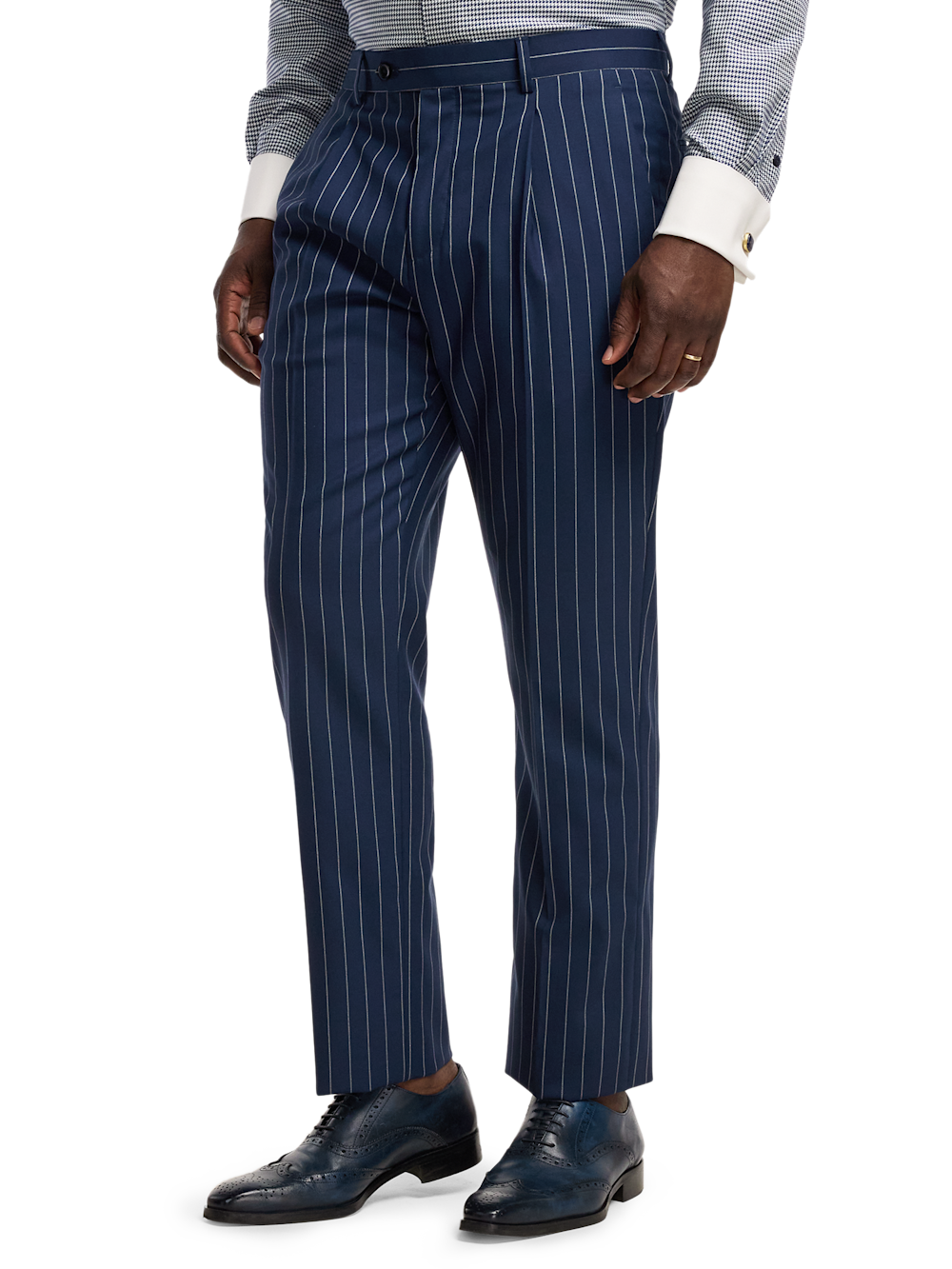 Alternate Image of Wool Stretch Stripe Single Pleat Suit Pants-3