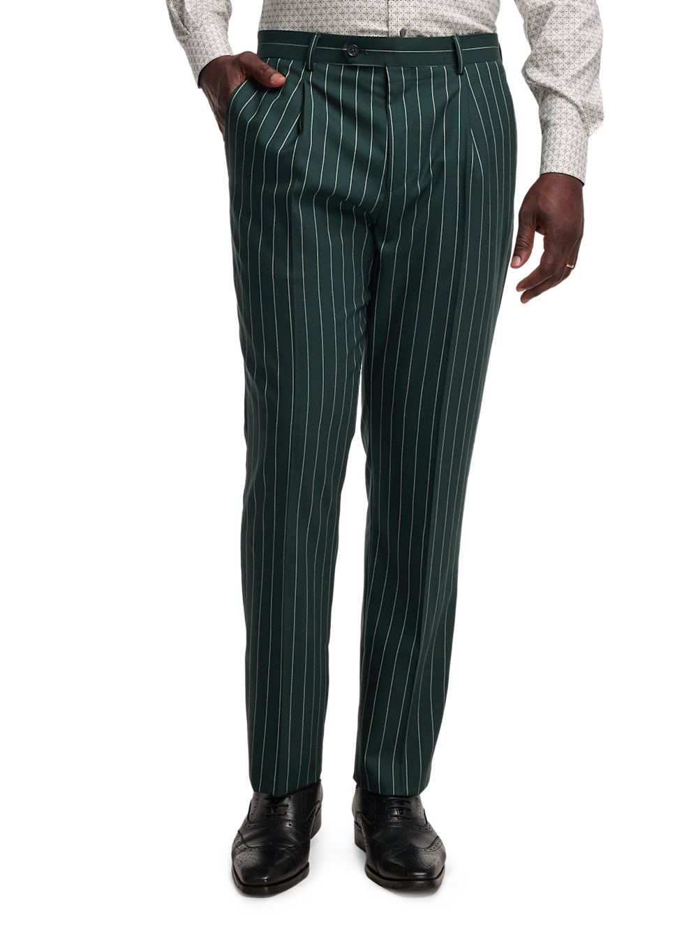 Alternate Image of Wool Stretch Stripe Single Pleat Suit Pants-2