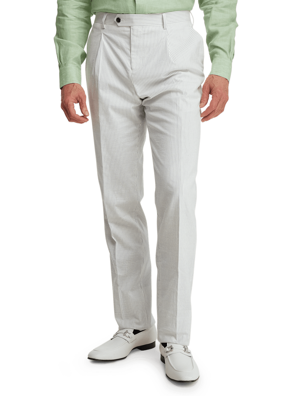 Alternate Image of Cotton Stretch Stripe Seersucker Single Pleat Suit Pants-1