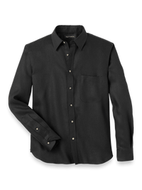 Linen Solid Casual Shirt - Black