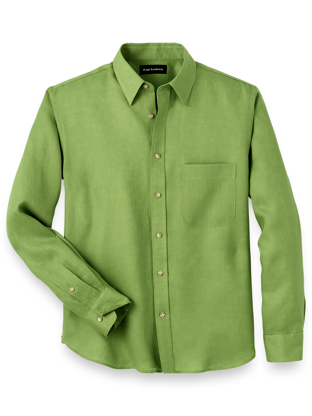 Product Image of Linen Solid Casual Shirt-Green