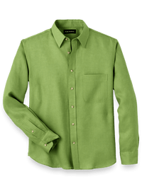 Linen Solid Casual Shirt - Green