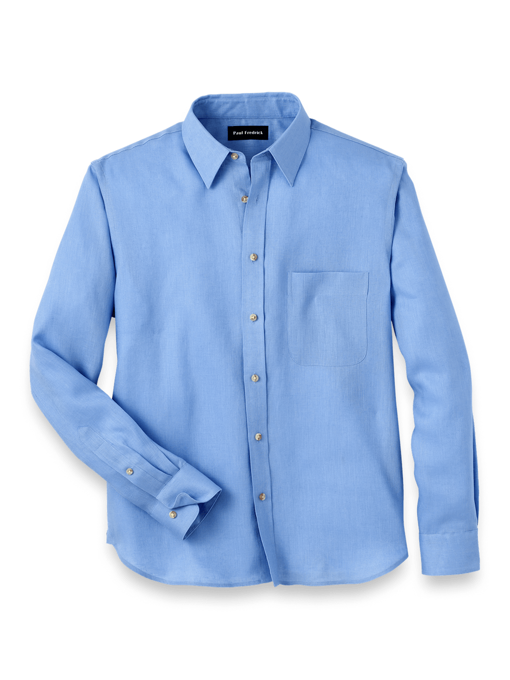 Product Image of Linen Solid Casual Shirt-Light Blue