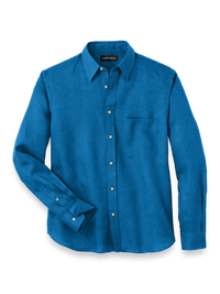Linen Solid Casual Shirt - Dark Blue