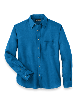 Linen Solid Casual Shirt - Dark Blue