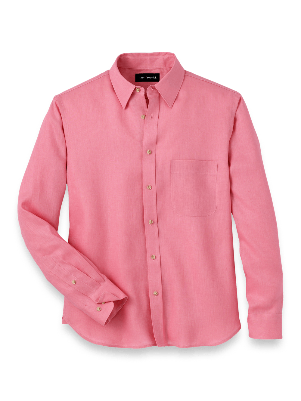 Product Image of Linen Solid Casual Shirt-Pink