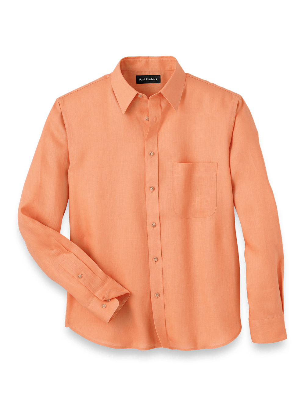 Product Image of Linen Solid Casual Shirt-Coral