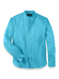 Linen Solid Casual Shirt - Aqua