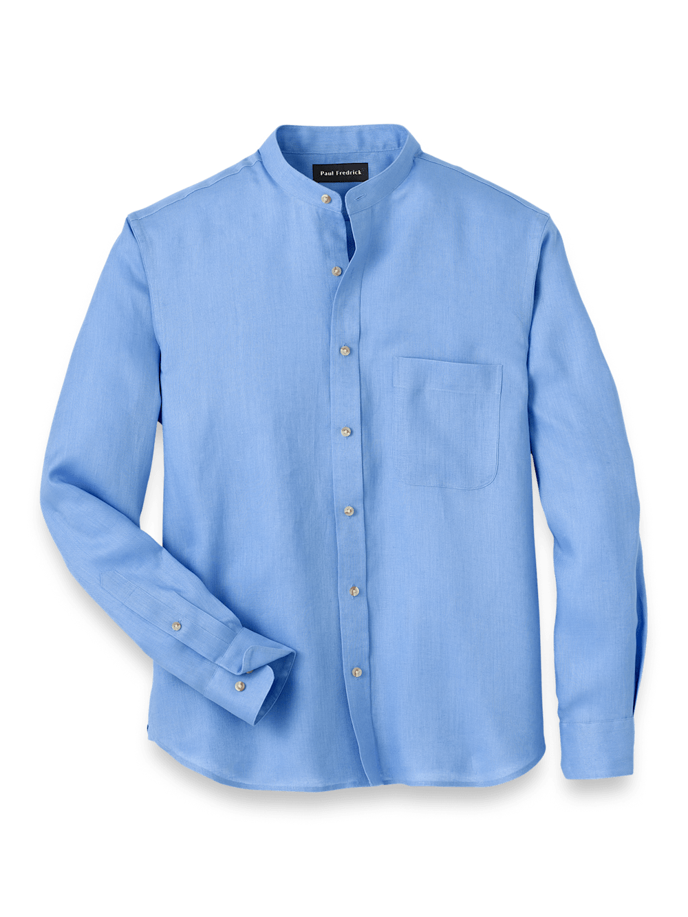 Product Image of Linen Solid Casual Shirt-Light Blue