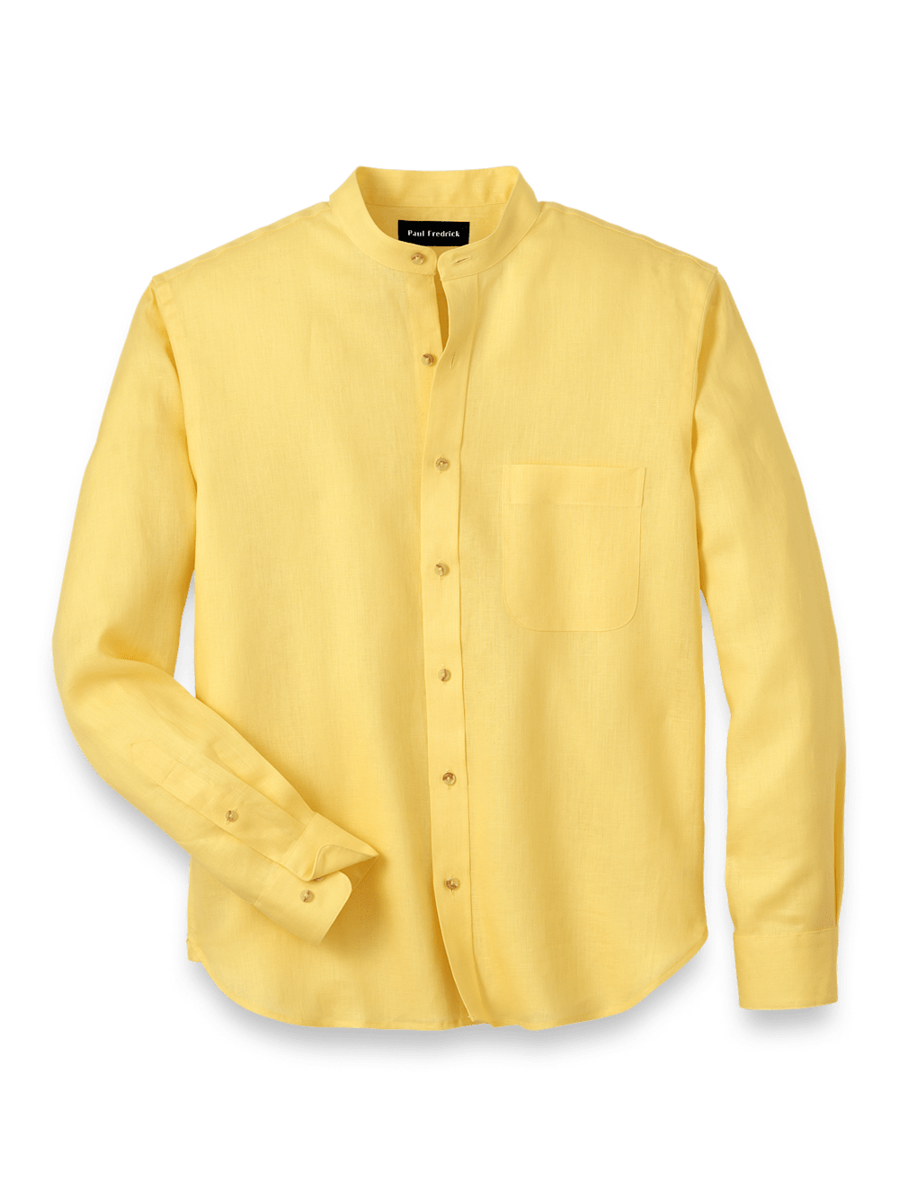 Product Image of Linen Solid Casual Shirt-Yellow