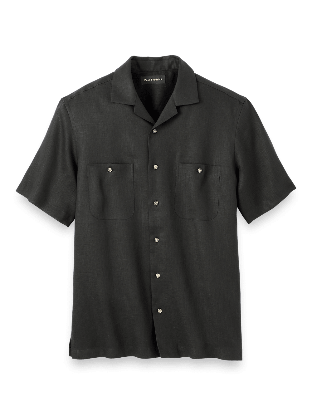 Product Image of Linen Solid Casual Shirt-Black