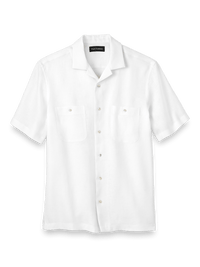 Linen Solid Casual Shirt - White