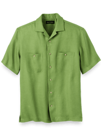 Linen Solid Casual Shirt - Green