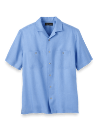 Linen Solid Casual Shirt - Light Blue