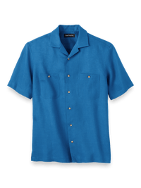 Linen Solid Casual Shirt - Dark Blue