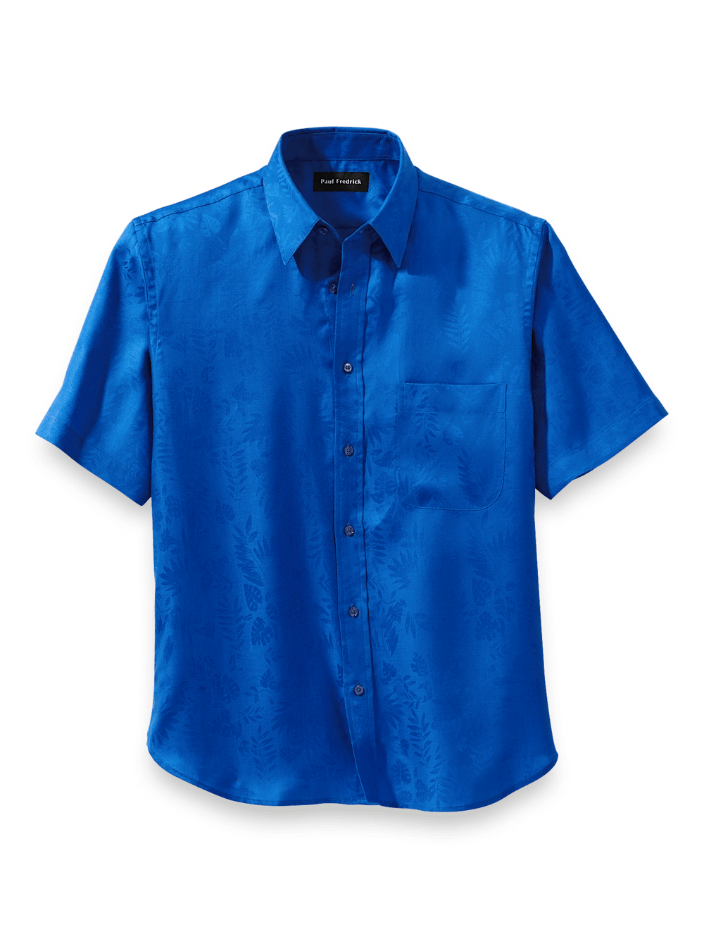 Product Image of Lyocell Solid Jacquard Casual Shirt-Blue