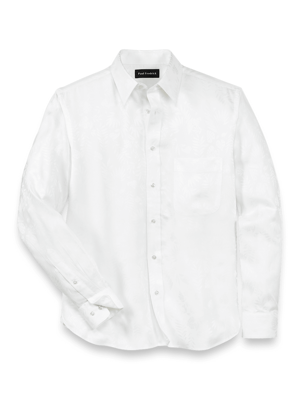 Product Image of Lyocell Solid Jacquard Casual Shirt-White